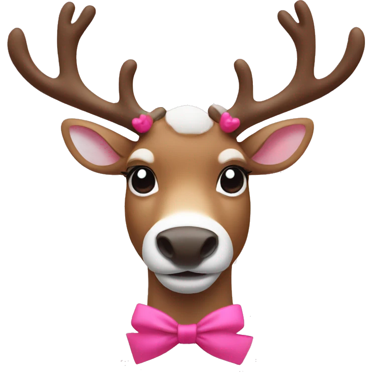 Reindeer with small pink bow  emoji
