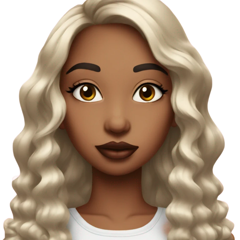 Realistic Aesthetic Girl putting lip gloss on emoji