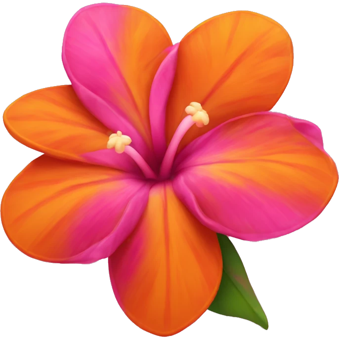 Vibrant, pink and orange Hawaiian flower emoji