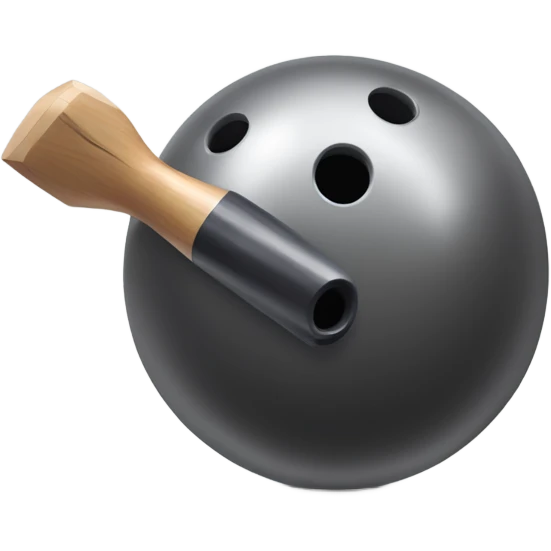 Bowling ball with a hammer emoji