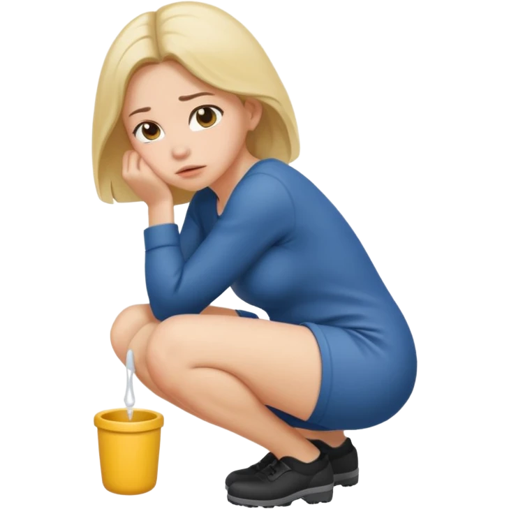 Woman squatting and pissing emoji