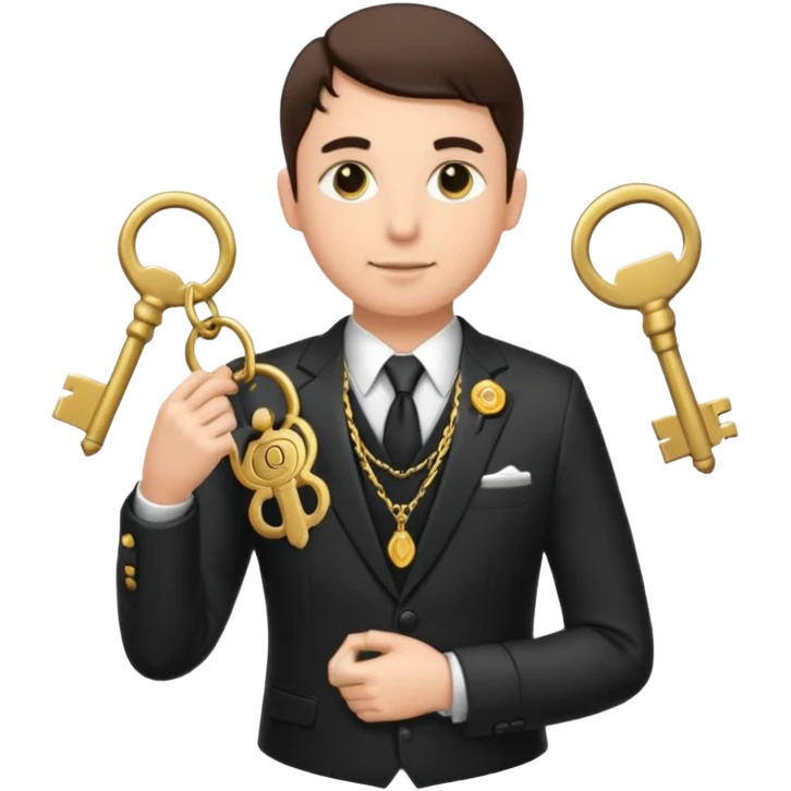 Official with Clusters of Keys Around Their Necks emoji