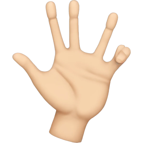 Hand gesture with fingers interlocked except for the index fingers which will touch tips and create a pointed arch emoji