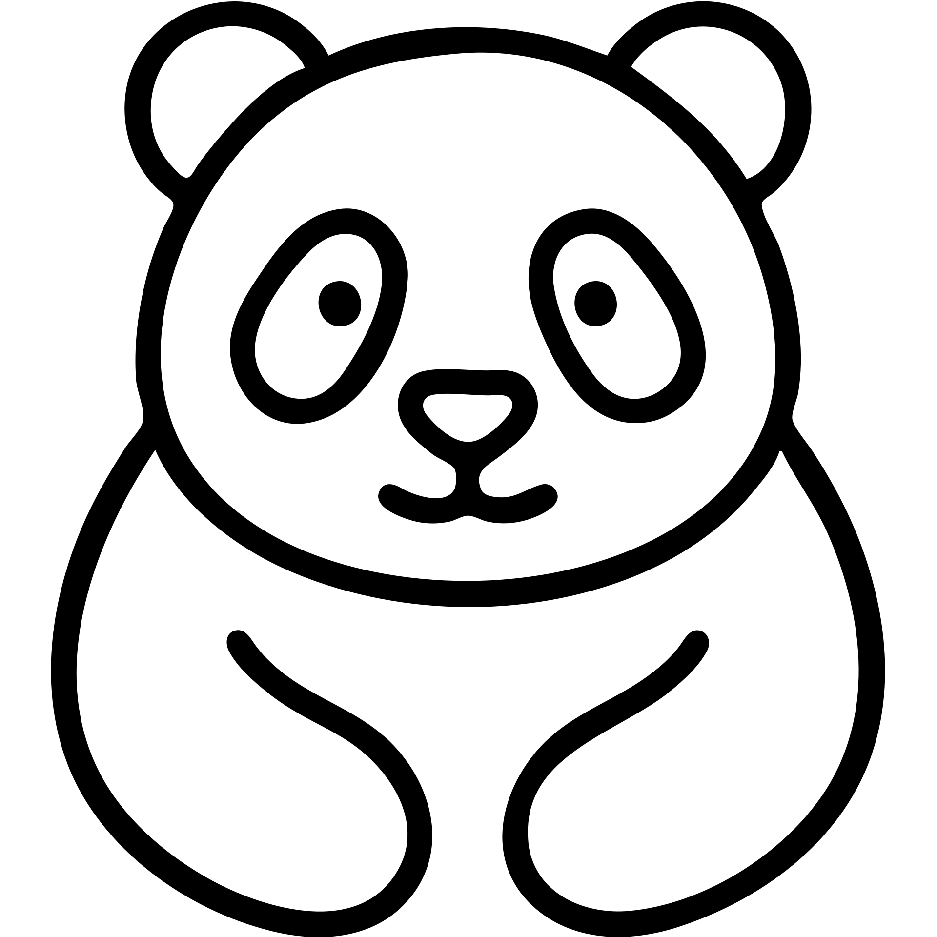 blue panda outlined icon emoji