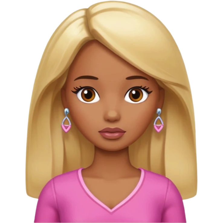 Sad brown skin blonde barbie  emoji
