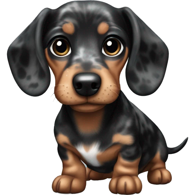 Black Merle mini dachshund  emoji