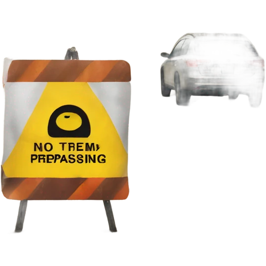 A "No Trespassing" sign on a road emoji
