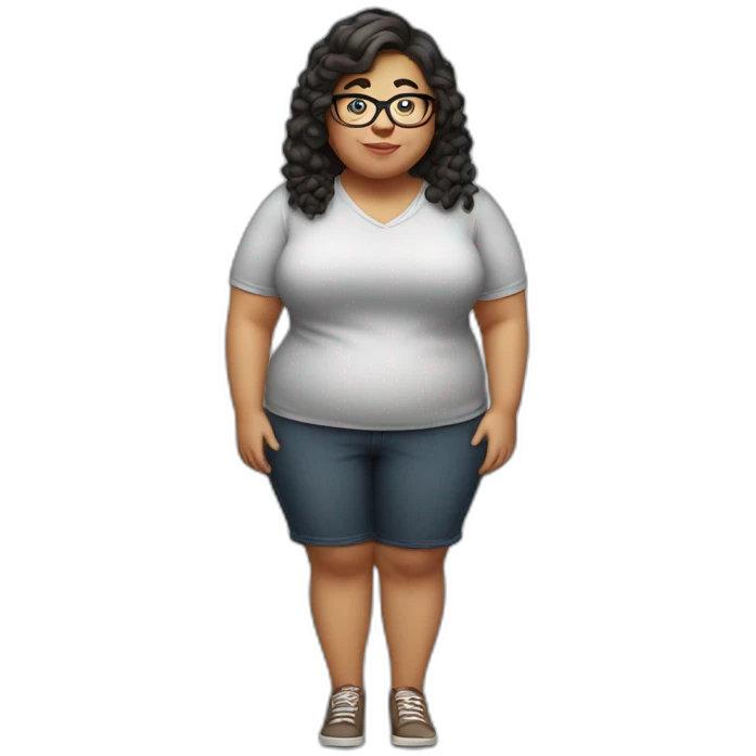 fat nerd girl emoji