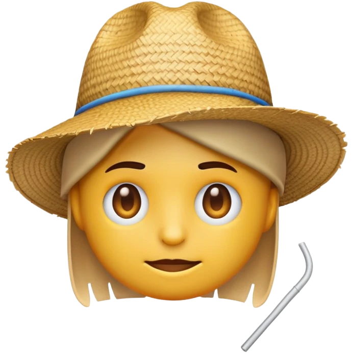 Emoji avec un chapeau de paille et une cicatrice emoji