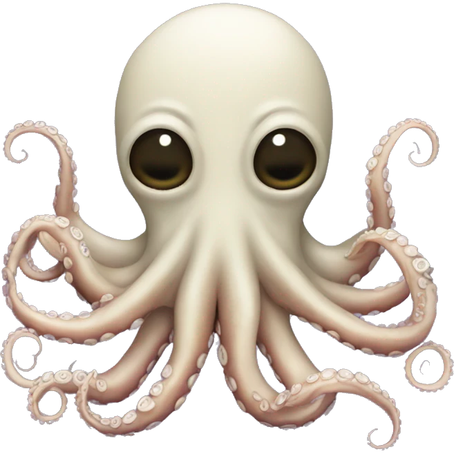 Octopus with a human face with a very straight jaw emoji
