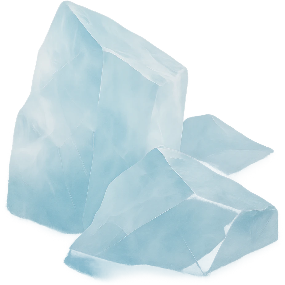aesthetic ice, transparent, subtle gradients, artistic, serene atmosphere emoji