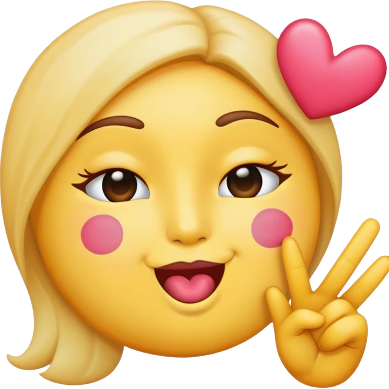 Emoji with kissy face and peace sign emoji