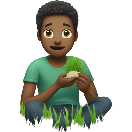 a person is eating grass emoji