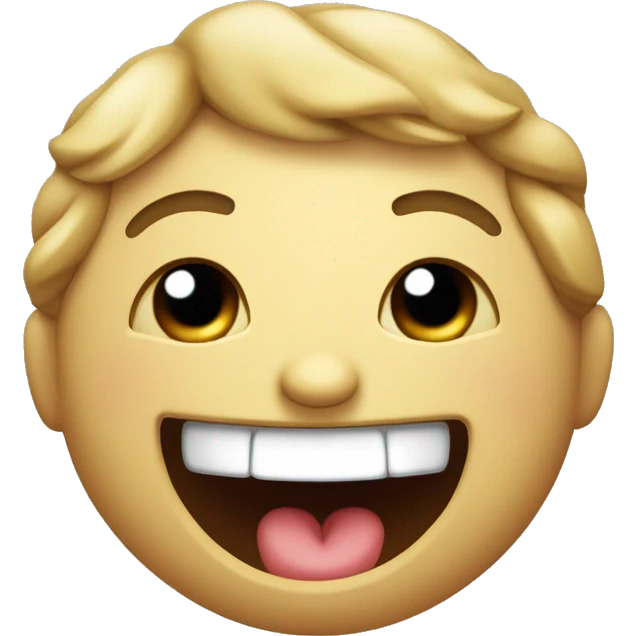 Make an emoticon of face laughing ou loud in oblique with heart in the eyes emoji
