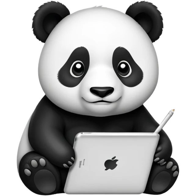 panda coloring on an ipad emoji