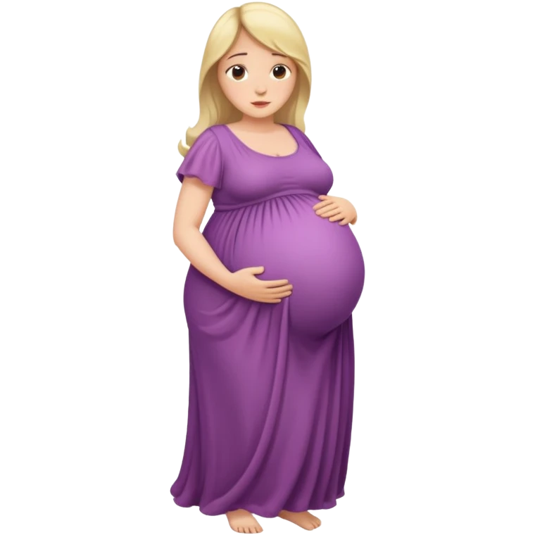 very heavily pregnant overdue lady with large belly  emoji