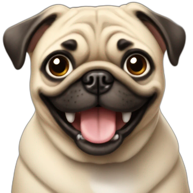 Happy pug cropped emoji