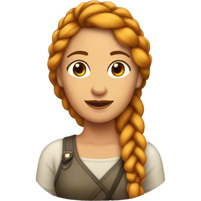 mujer pelirroja con trenzas emoji
