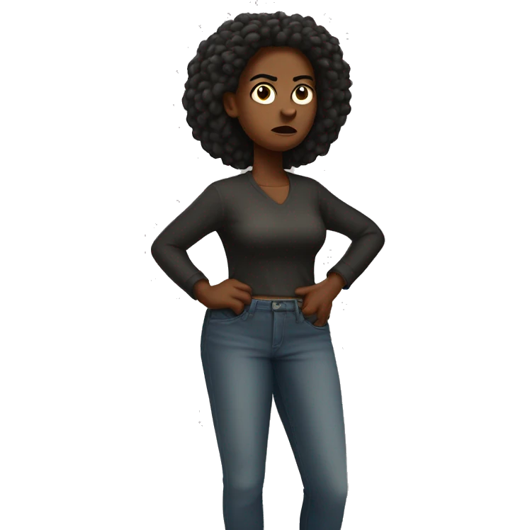 Black women hand on the hips émotion on the face angry emoji