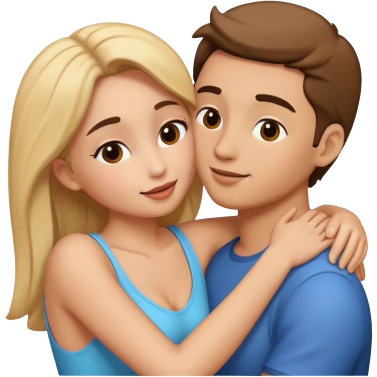 Casal abraçado se beijando emoji