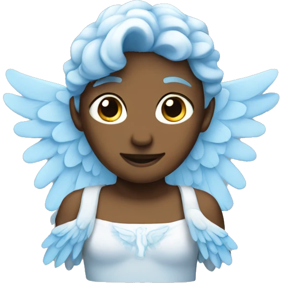 Blue with angel wings emoji