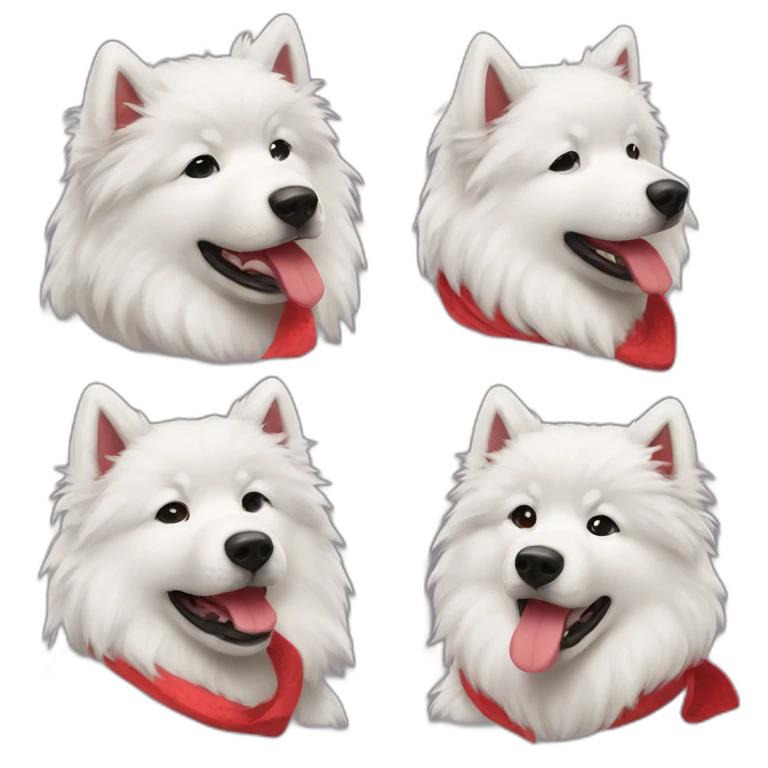 Samoyede wearing a red bandana emoji
