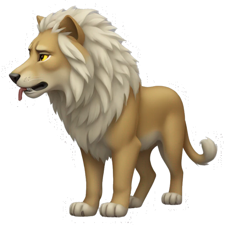 Lion loving wolf emoji