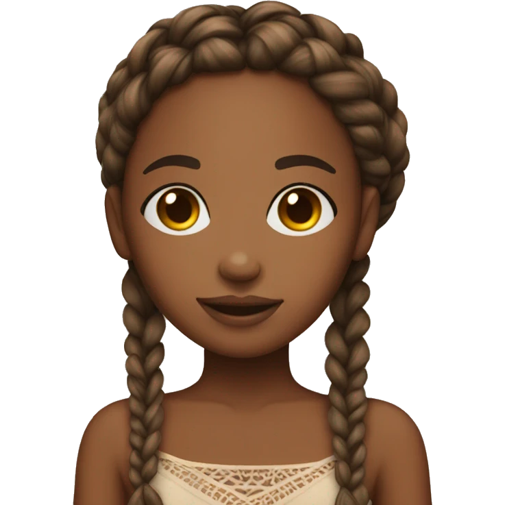 brown skin girl with boho braids emoji