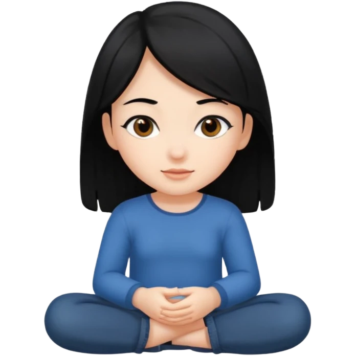 girl sitting black hair emoji