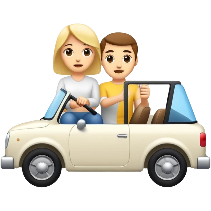 Me whit a friend driving emoji