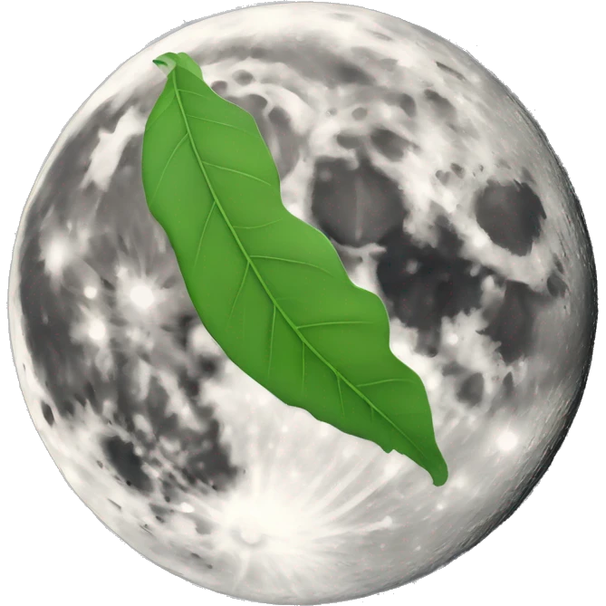 Leaf on moon  emoji