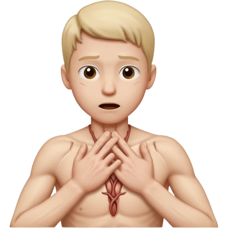 two hands making a choking gesture without a body emoji