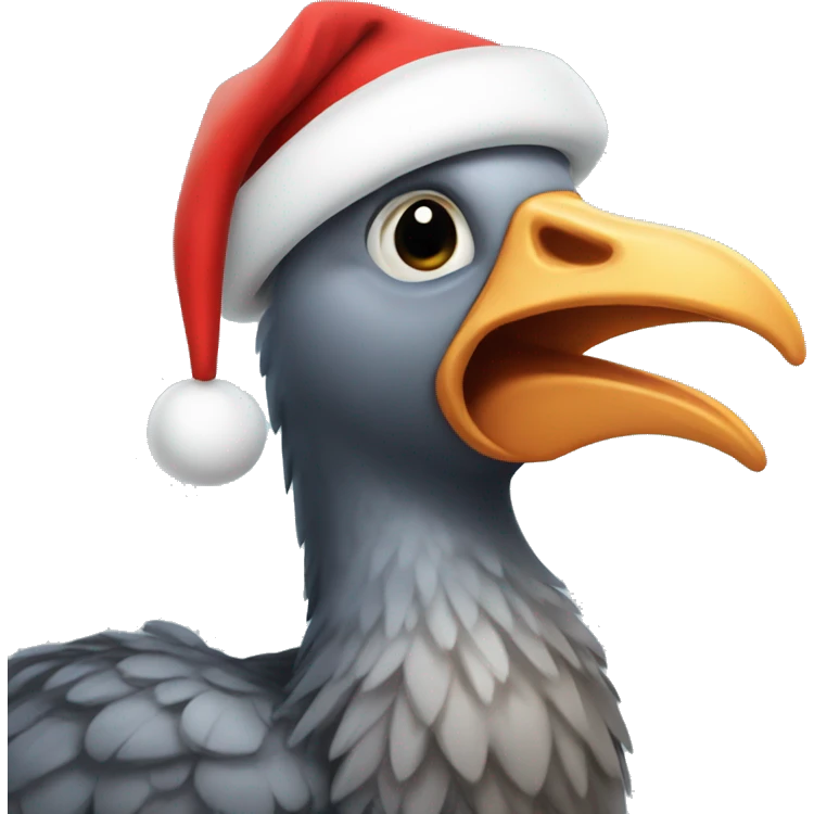 Dodo wearing Santa hat emoji