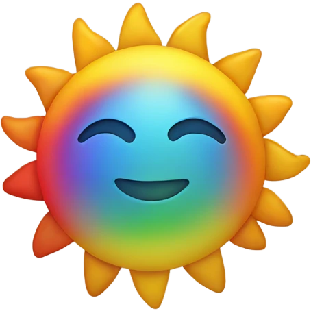 Rainbow sun emoji