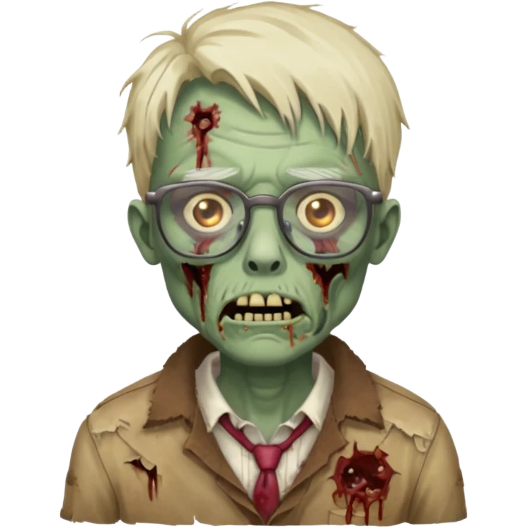 Zombie with glasses emoji
