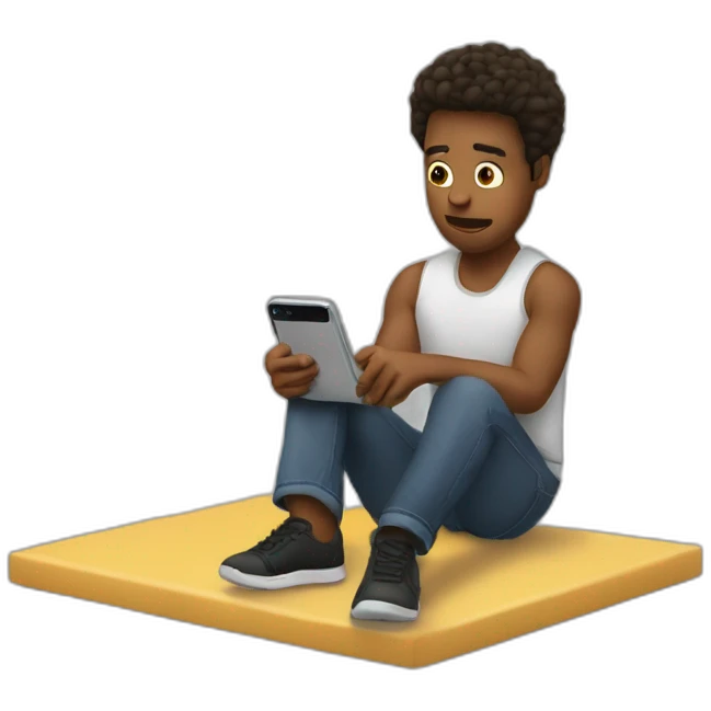 Me watching my phone while waiting my friend to answer my reels emoji