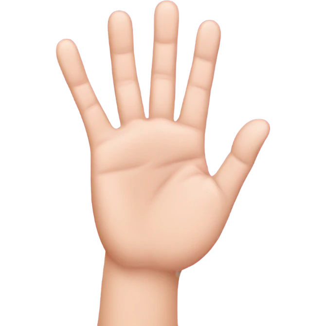 Pink waving five finger hand  emoji