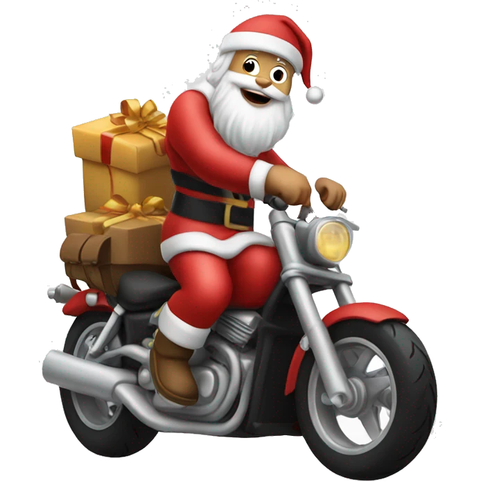 Santa on motorcycle  emoji