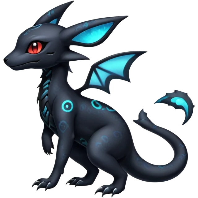 Gothic Nebulae Salandit-Umbreon-Fakémon-hybrid-creature (full body)  emoji