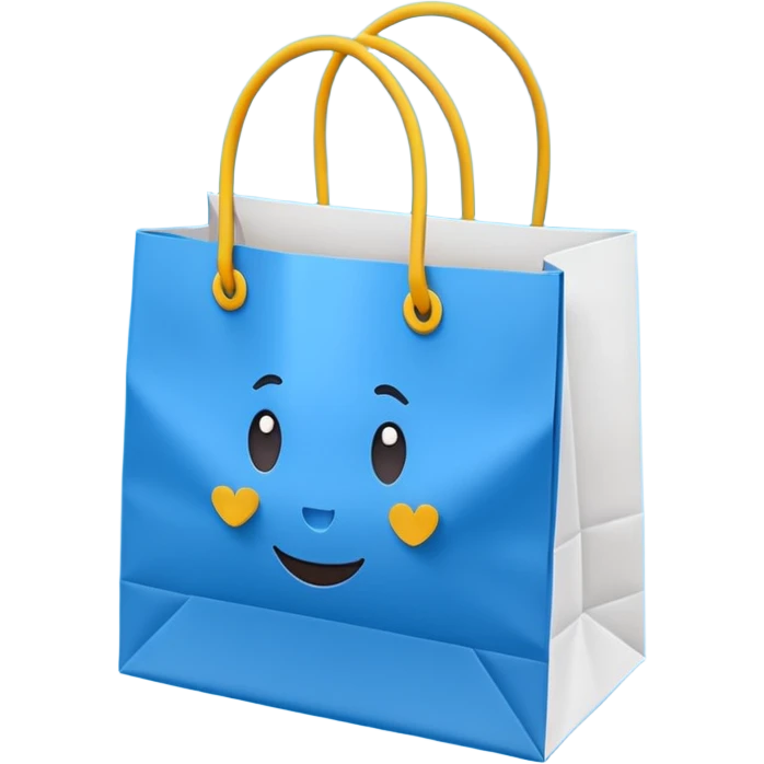 shopping bag blue emoji