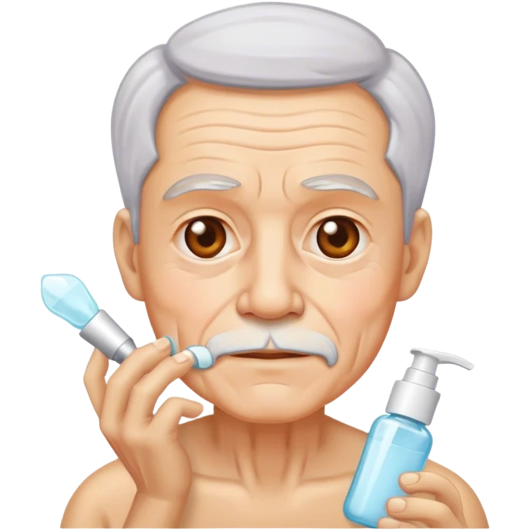old man doing skincare emoji