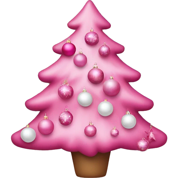 pink christmas tree with pink and white ornaments  emoji