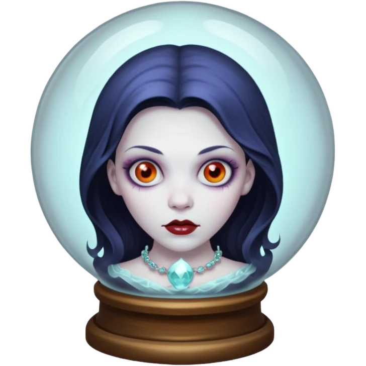 A Ghoulish Lady's head in a crystal ball emoji