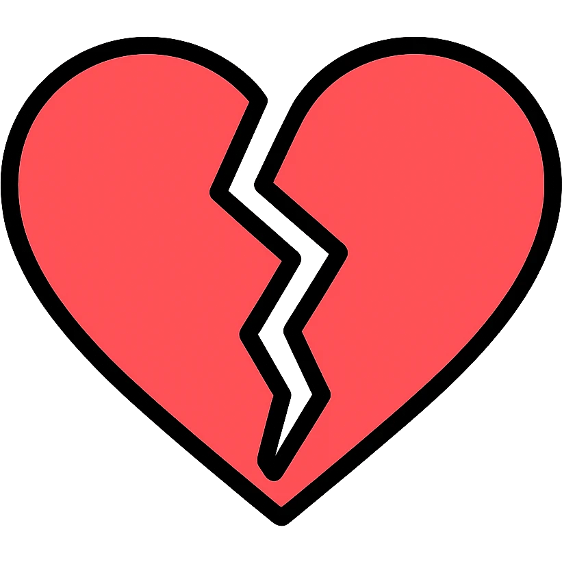 colored broken heart icon emoji