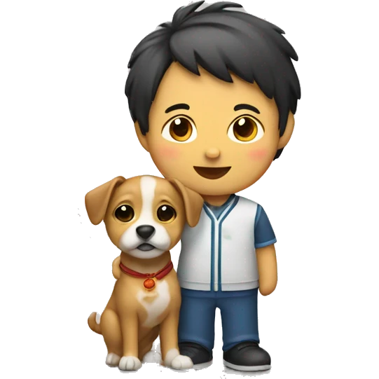 a Chinese with a dog emoji