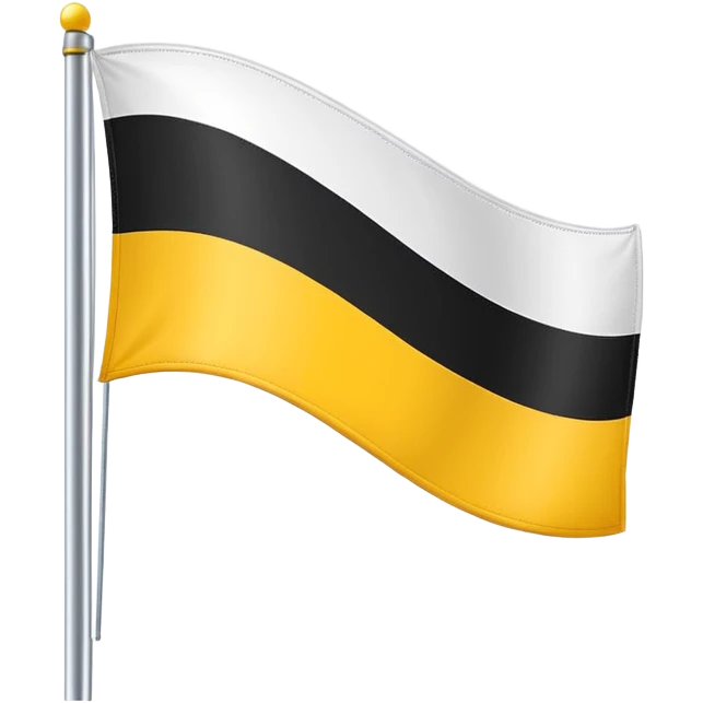 3 stripe horizontal flag with the colors in order Yellow, white and black emoji