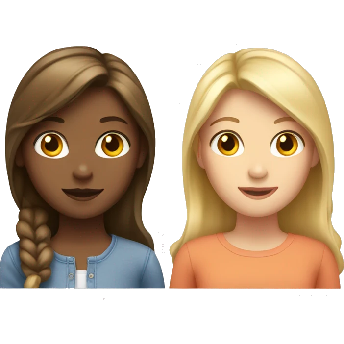 Two Girls together one with Brown Hair and one with blonde hair emoji