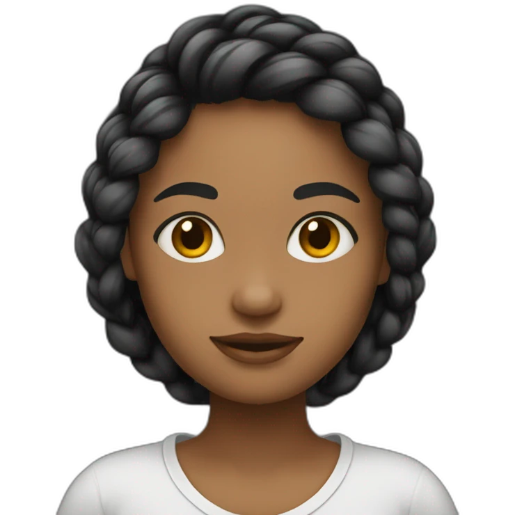 Fille avec tresse noir emoji