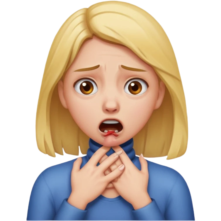 Girl choking them self emoji