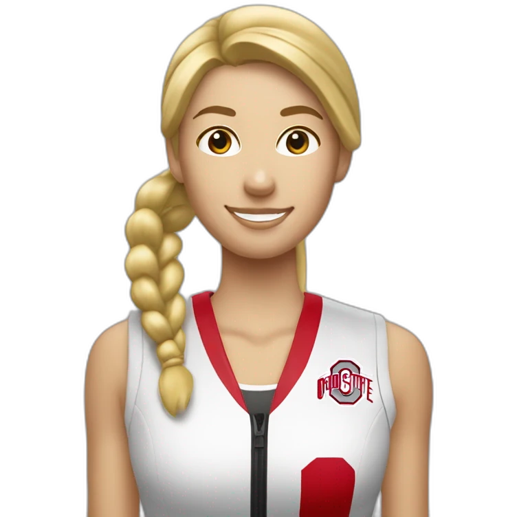 ohio state buckeyes blond woman with pony tail rower in a boat emoji